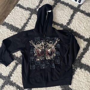 Black Graphic Hoodie